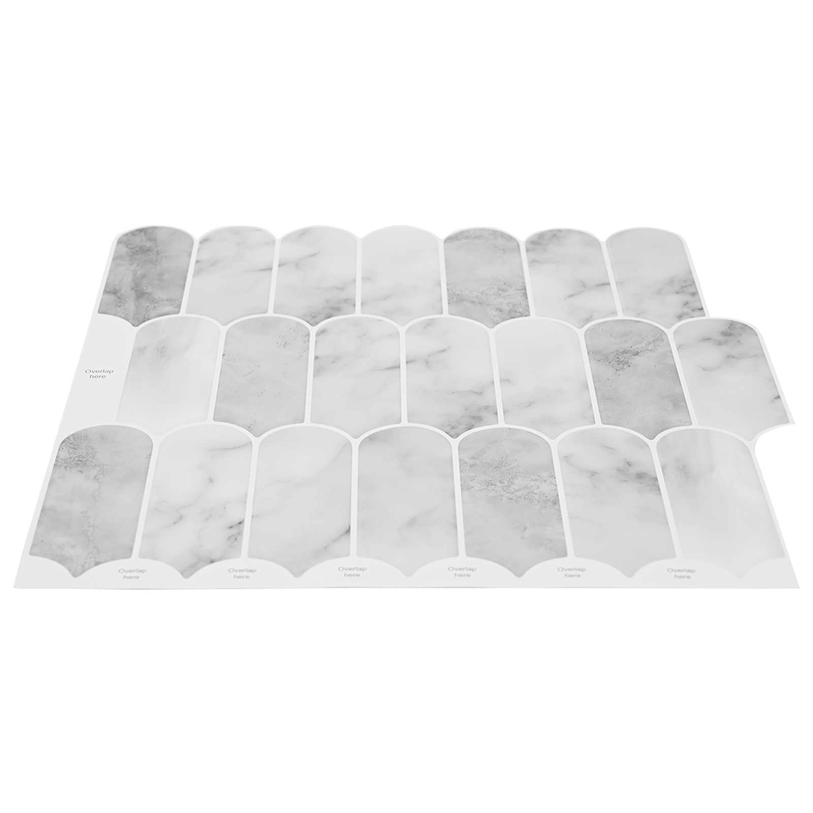 Federfliese 10 pcs Grau Marmor 30 x 30 cm Polyurethan und PET
