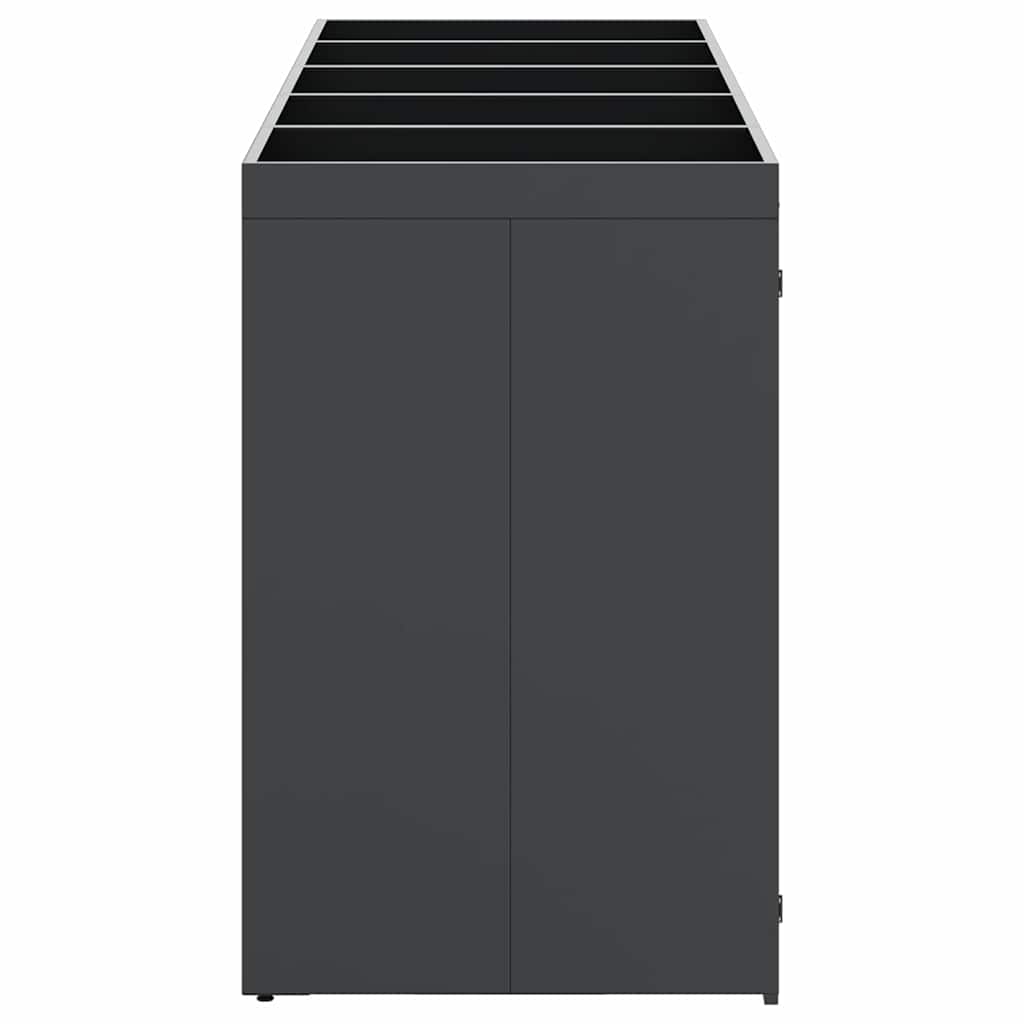 Mülltonnenbox für 2 Tonnen Schwarz 138x79x117 cm Stahl