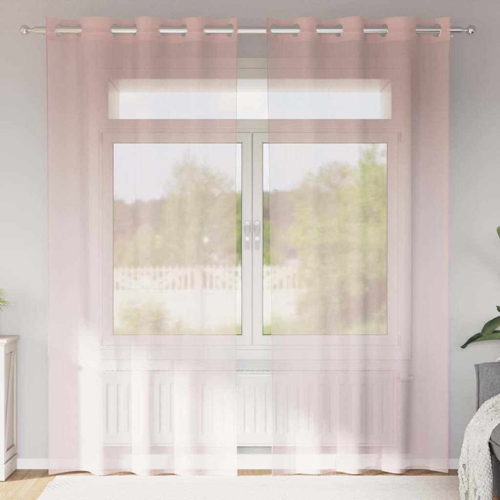 Voile Vorhänge mit Ösen 2 Stk. Apfelgrün 140x140 cm