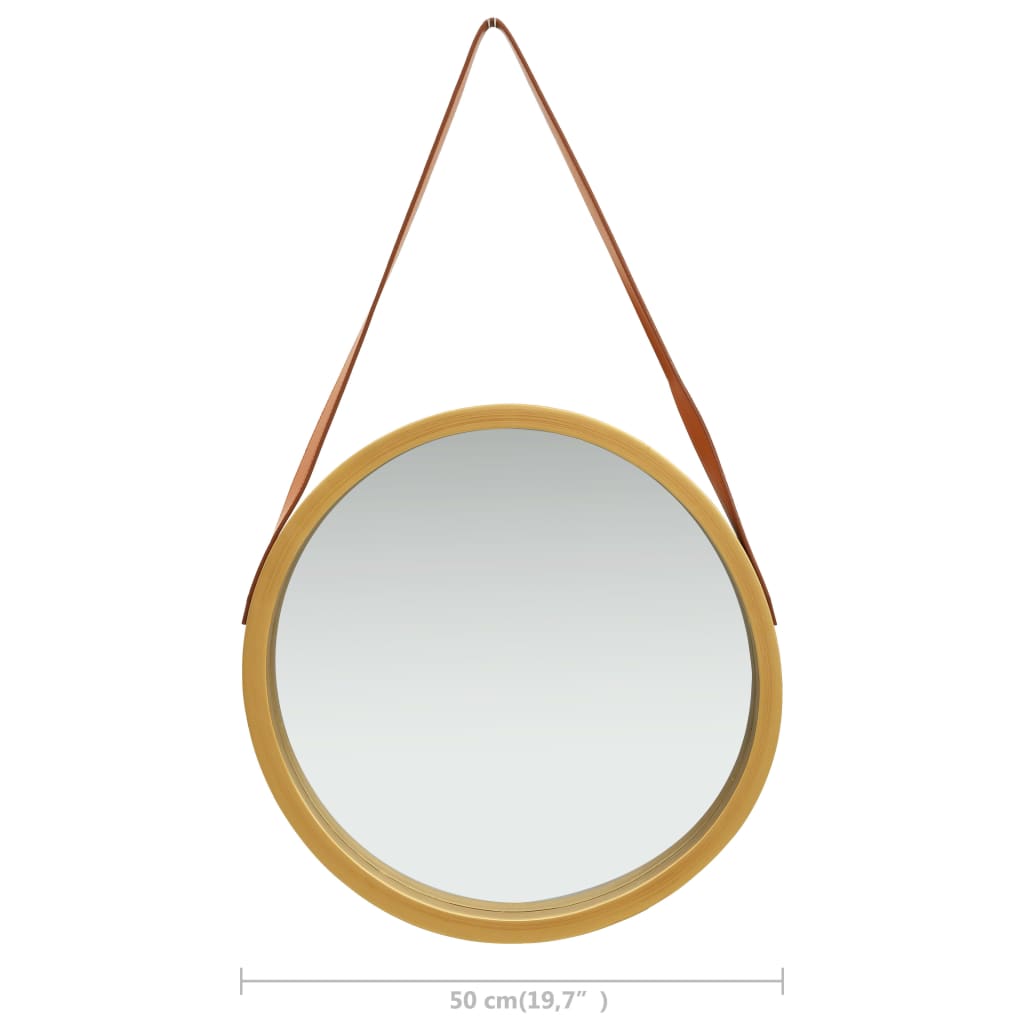 Wandspiegel mit Riemen 60 cm Golden