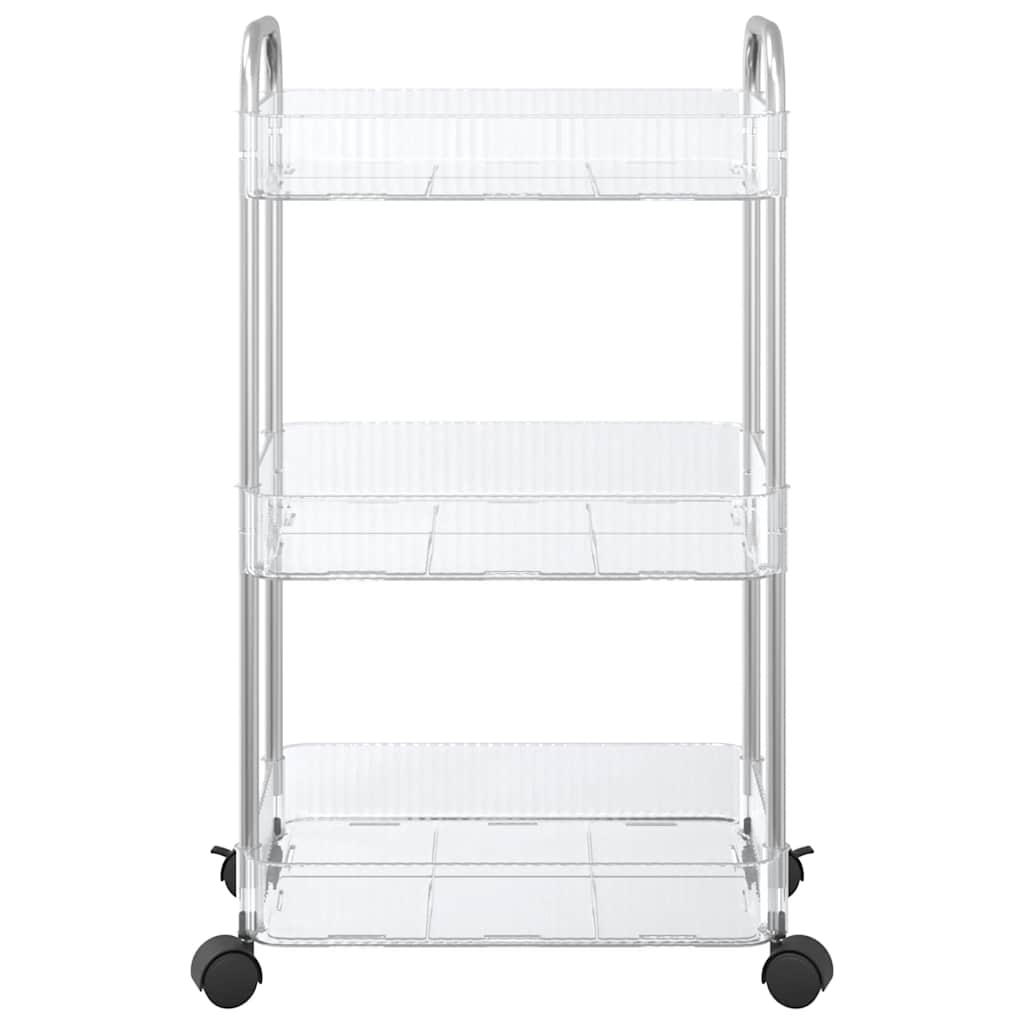 Aufbewahrungswagen 2 Etagen Transparent 37x28x43,5 cm Acryl