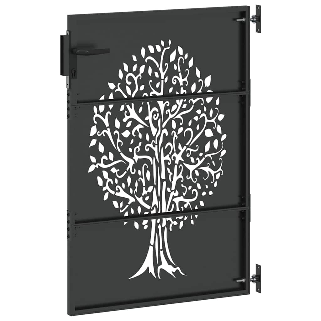 Gartentor 85x75 cm Cortenstahl Baum-Design