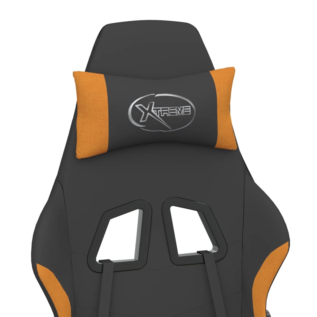 Gaming-Stuhl mit Massagefunktion Schwarz und Creme Stoff