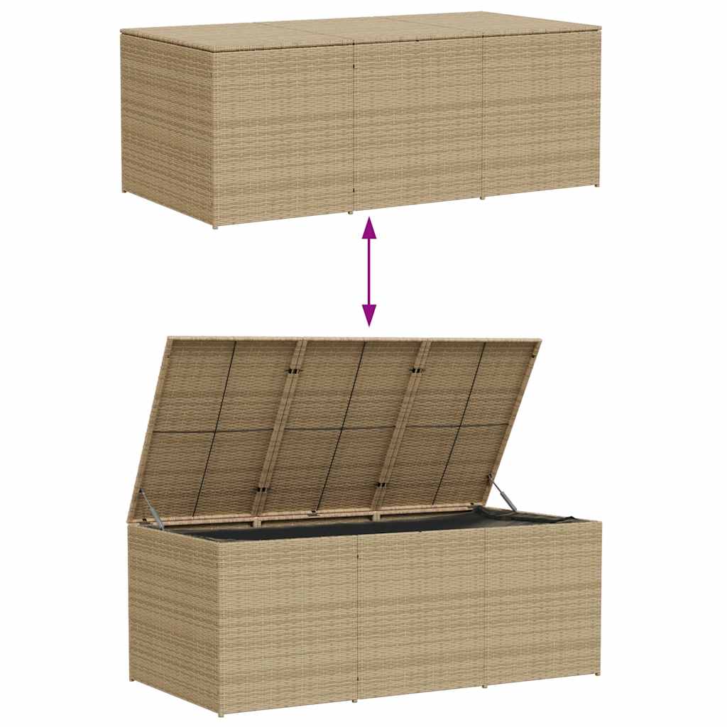 Gartentruhe Schwarz 283L Poly Rattan