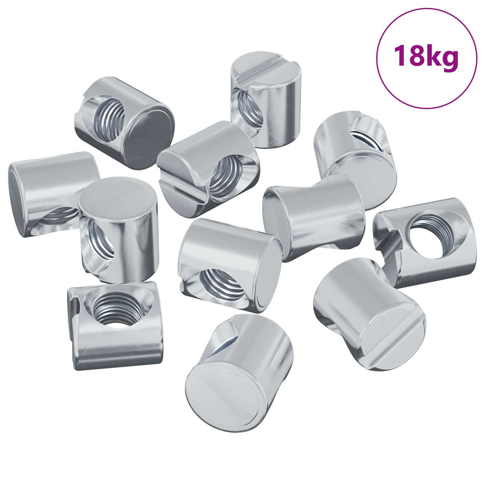Zylindermuttern 2 pcs Silber M6 x 13 mm Metall