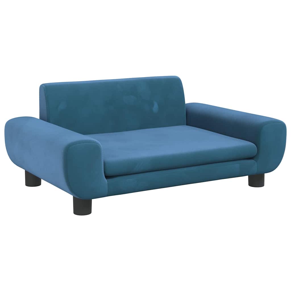 Hundebett Blau 100x54x33 cm Samt
