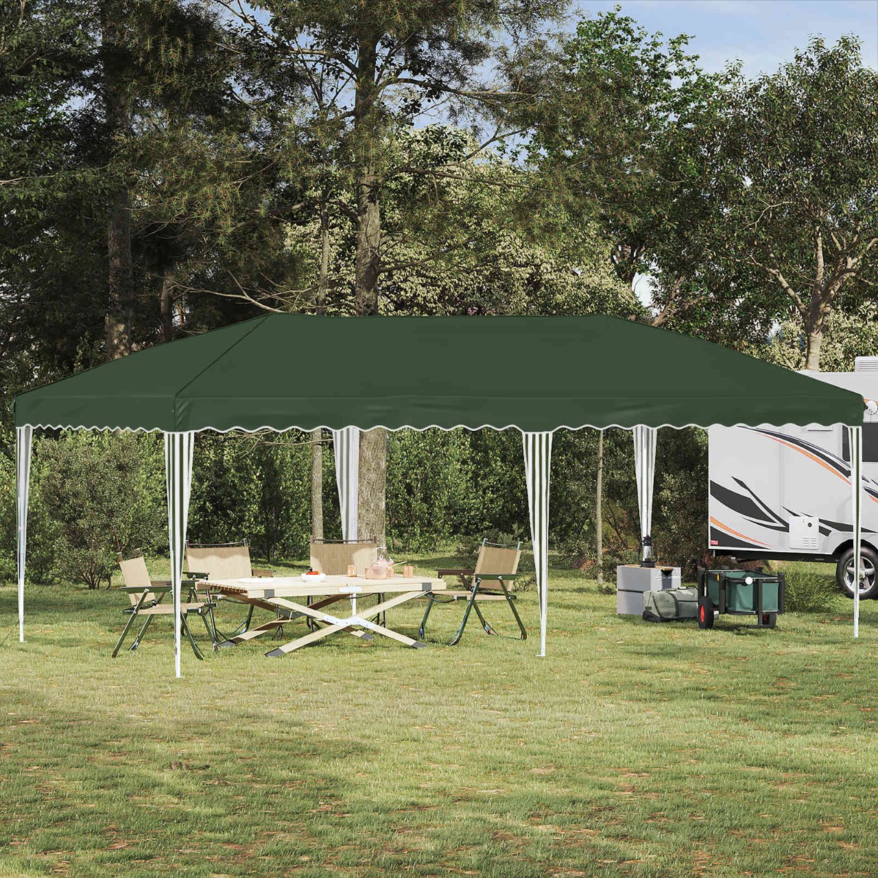 Pop-up Partyzelt 575 x 290 x 245 cm Creme