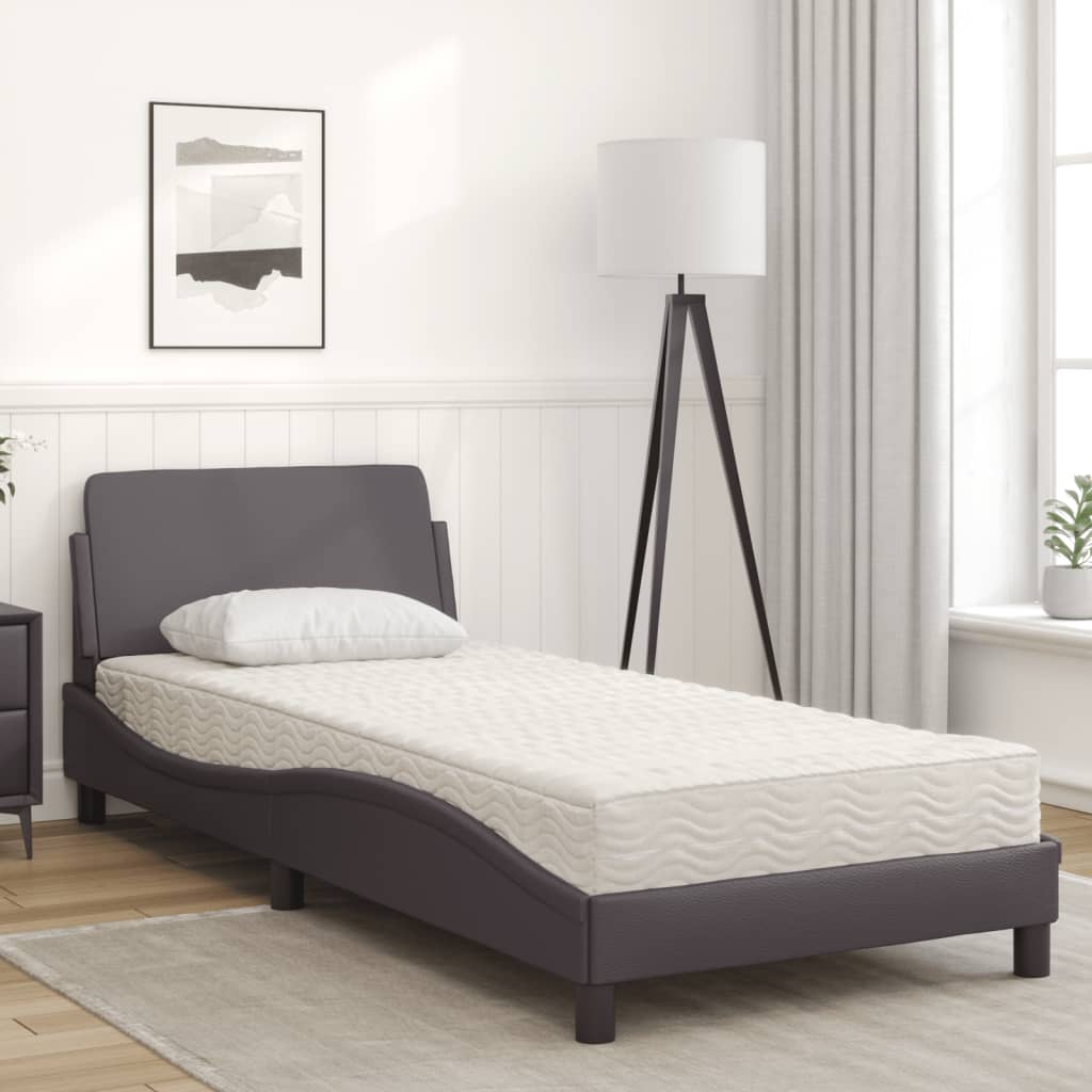 Bett mit Matratze "Dover" Schwarz 80x200 cm Kunstleder