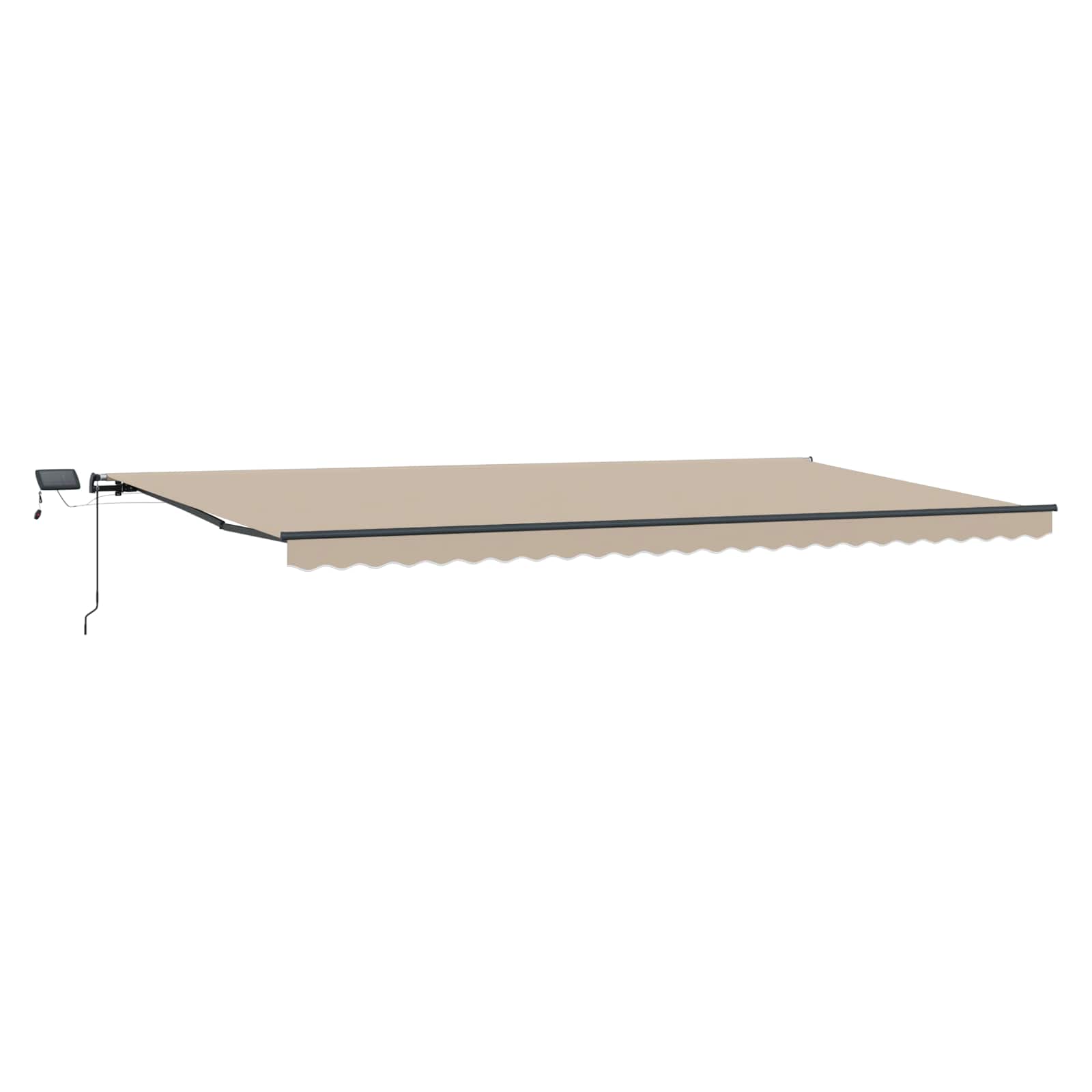 Markise Manuell Einziehbar mit LED 300x250 cm Blau und Weiß