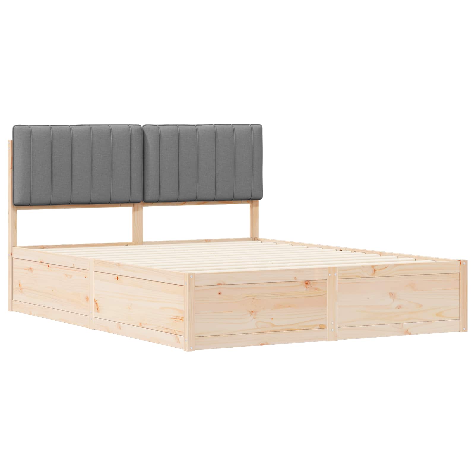 Bettgestell mit gepolstertem Kopfteil Hellgrau 200 x 200 cm