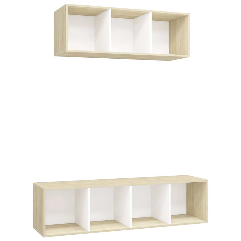 2-tlg. TV-Schrank-Set Weiß Holzwerkstoff