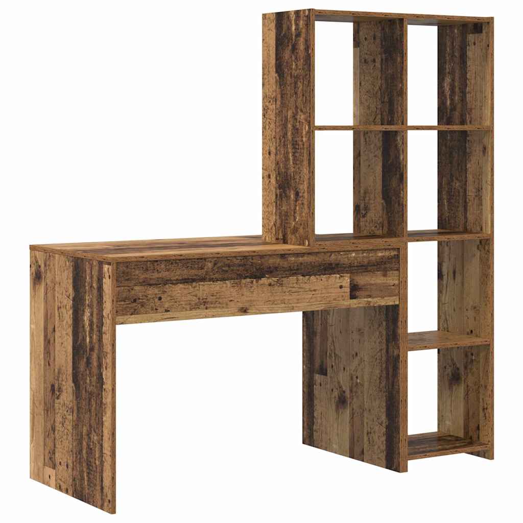Schreibtisch mit Regal Weiß 138,5 x 55 x 143 cm Holzwerkstoff