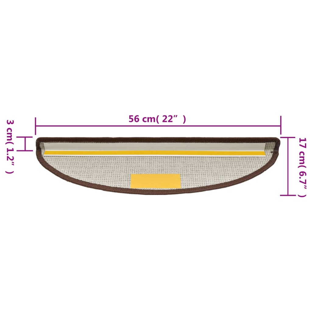 Stufenmatten 15 Stk. 56x17x3 cm Anthrazit Halbrund