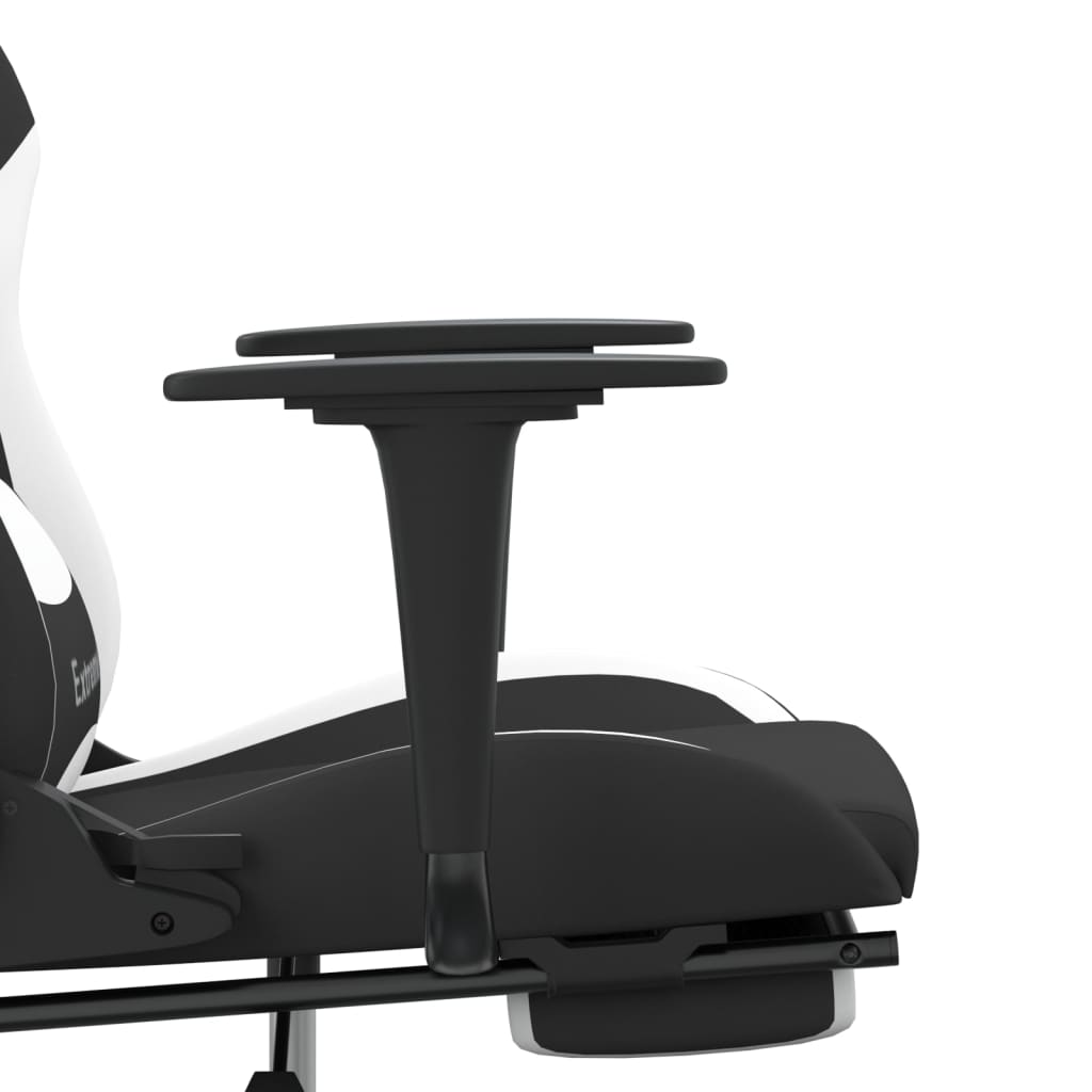 Gaming-Stuhl mit Massagefunktion Schwarz und Creme Stoff