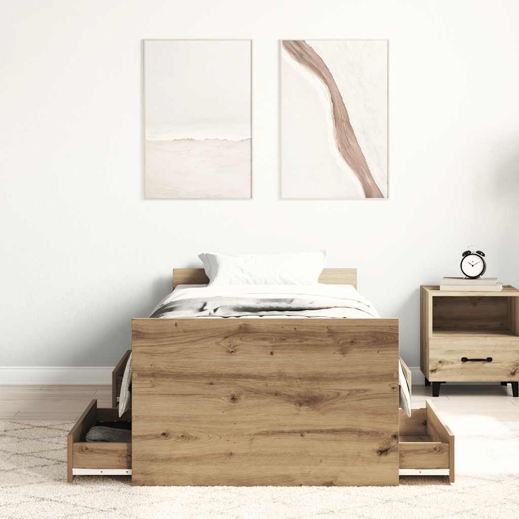 Bettgestell mit Kopf- und Fußteil Weiß 100x200 cm