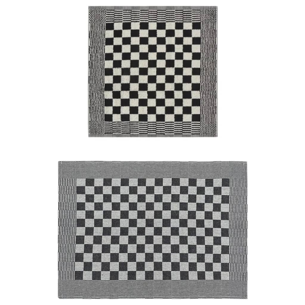 10-tlg. Handtuch-Set Schwarz und Grau Baumwolle