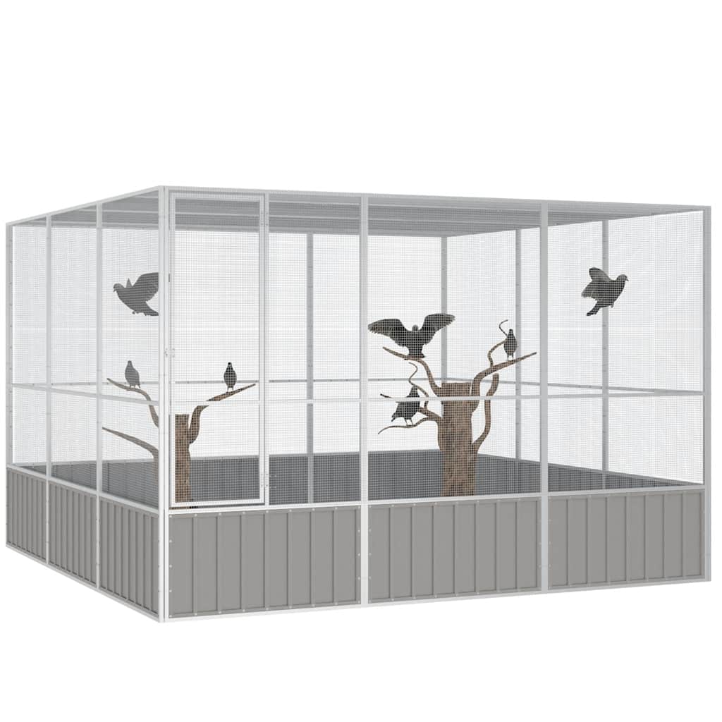 Vogelkäfig Anthrazit 111x107x211,5 cm Verzinkter Stahl