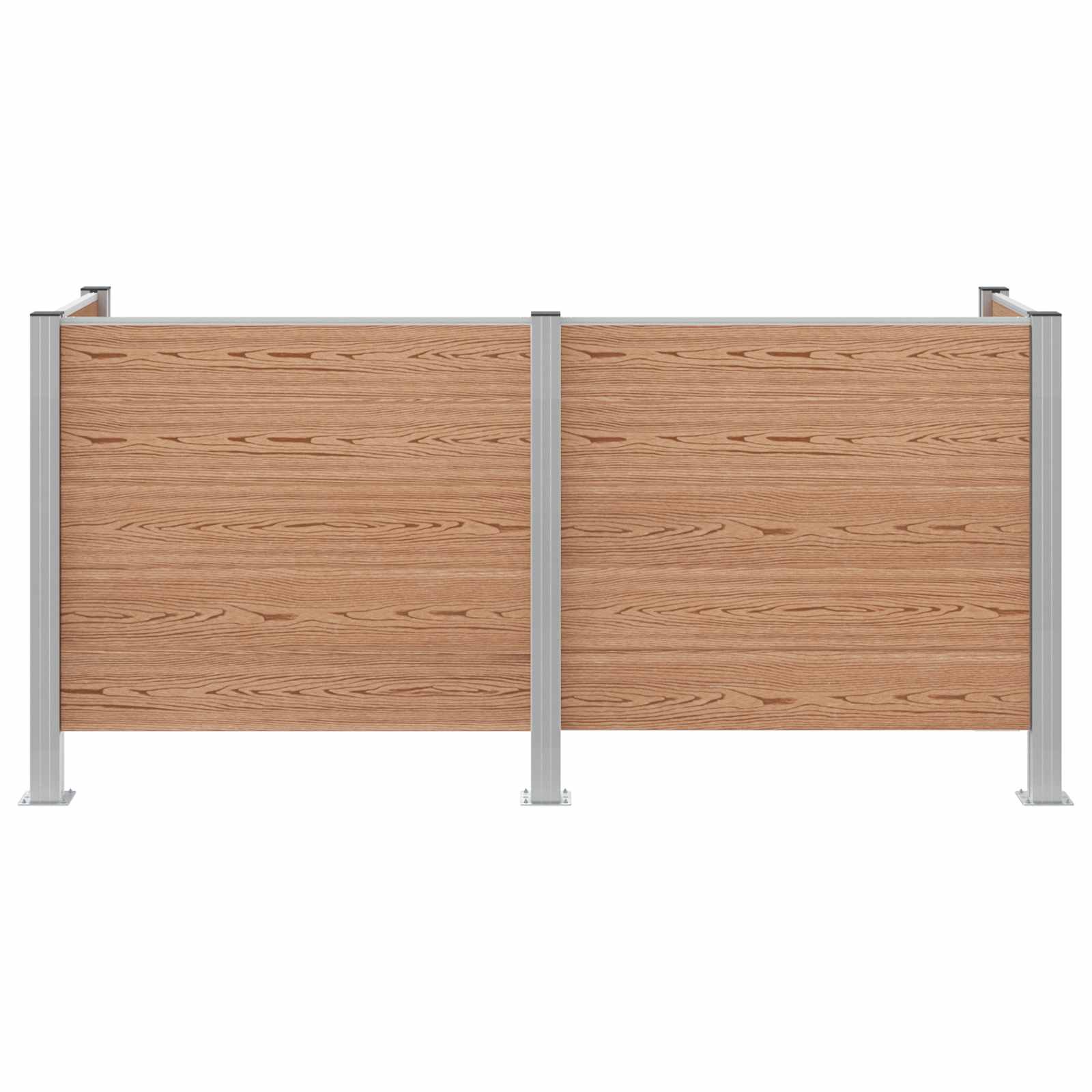 Mülltonnenzaun Braun 161 x 85 x 115 cm Aluminium und WPC