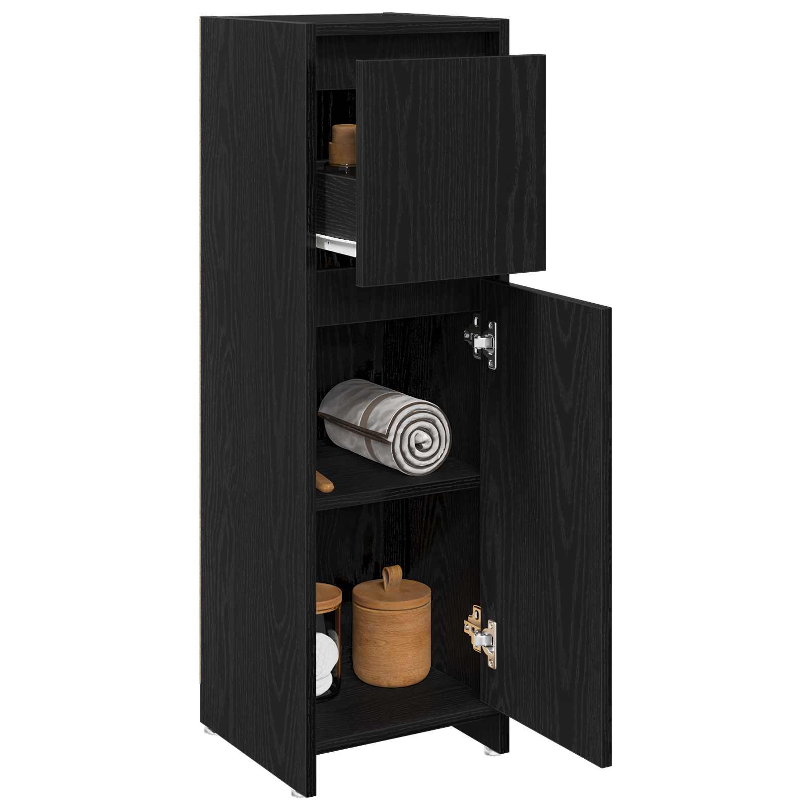 Badezimmerschrank Weiß 30x30x95 cm Holzwerkstoff