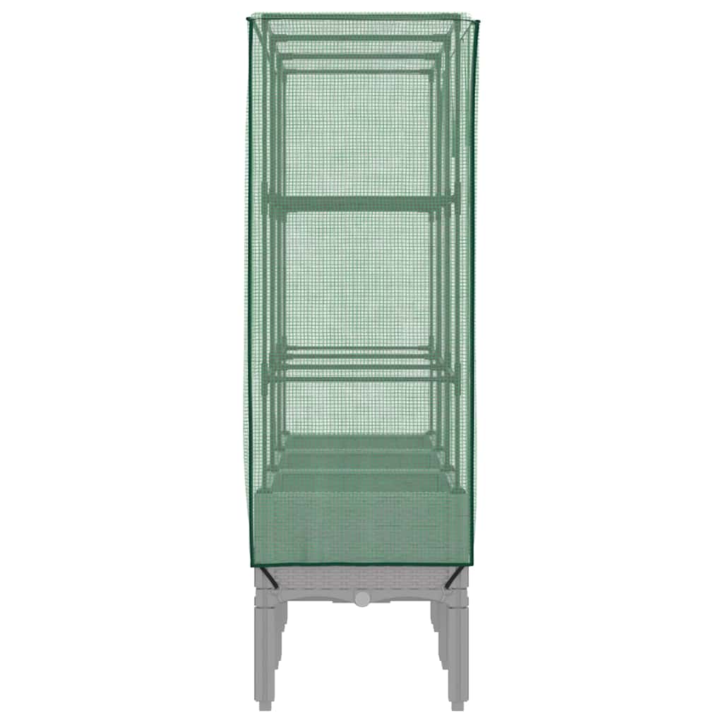 Hochbeet mit Gewächshaus-Aufsatz Rattan-Optik 40x40x140 cm