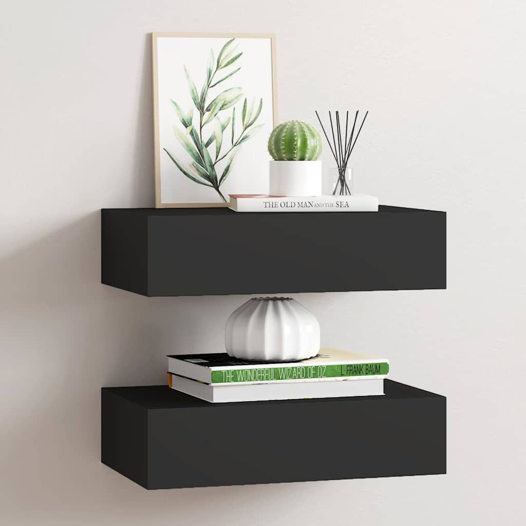 Wandregal mit Schublade Weiß 40x23,5x10 cm MDF