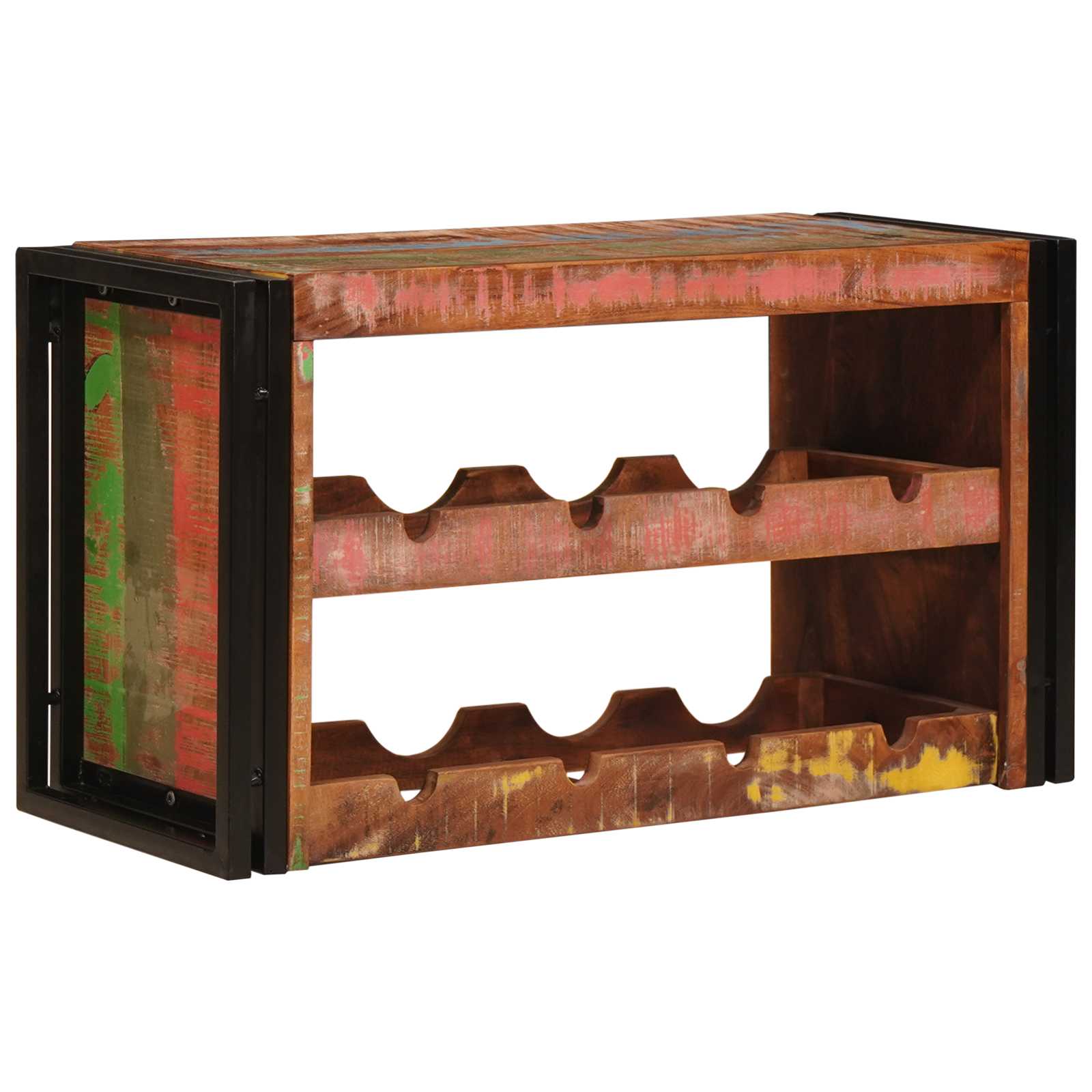 Weinregal Braun 60 x 45 x 33 cm Massives grobes Mangoholz