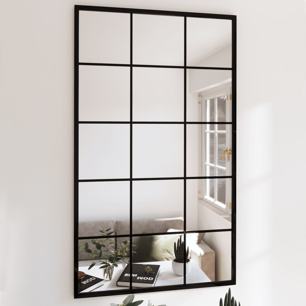 Wandspiegel Schwarz 60x40 cm Metall
