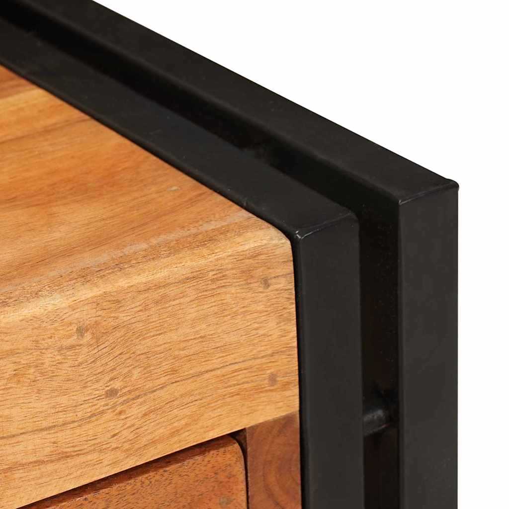Beistelltisch mit Schubladen 40 x 40 x 50 cm Massivholz Mango