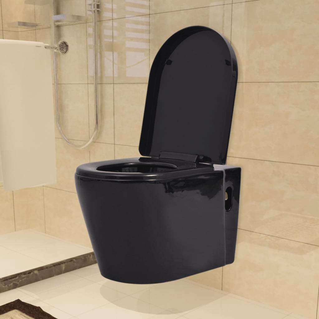 Wandmontierte Toilette Keramik Weiß