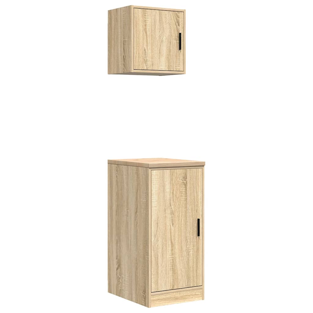 Garagenschränke 2 Stk. Schwarz Holzwerkstoff