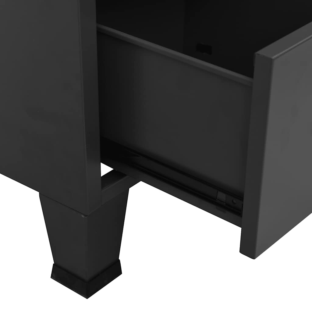 Kleiderschrank Metall Industrie-Stil 67 x 35 x 107 cm Schwarz