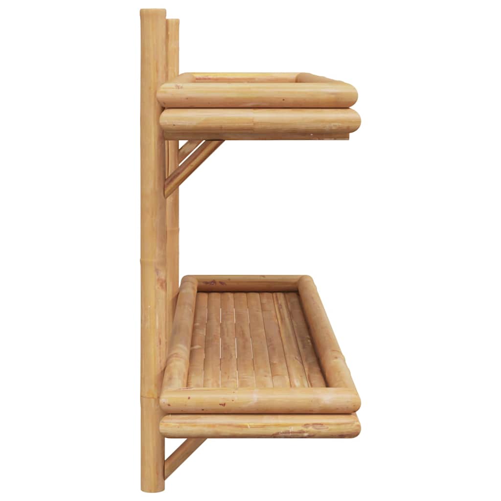 Wandregal mit Regal Wandmontiert Braun 39 x 26 x 60 cm Bambus