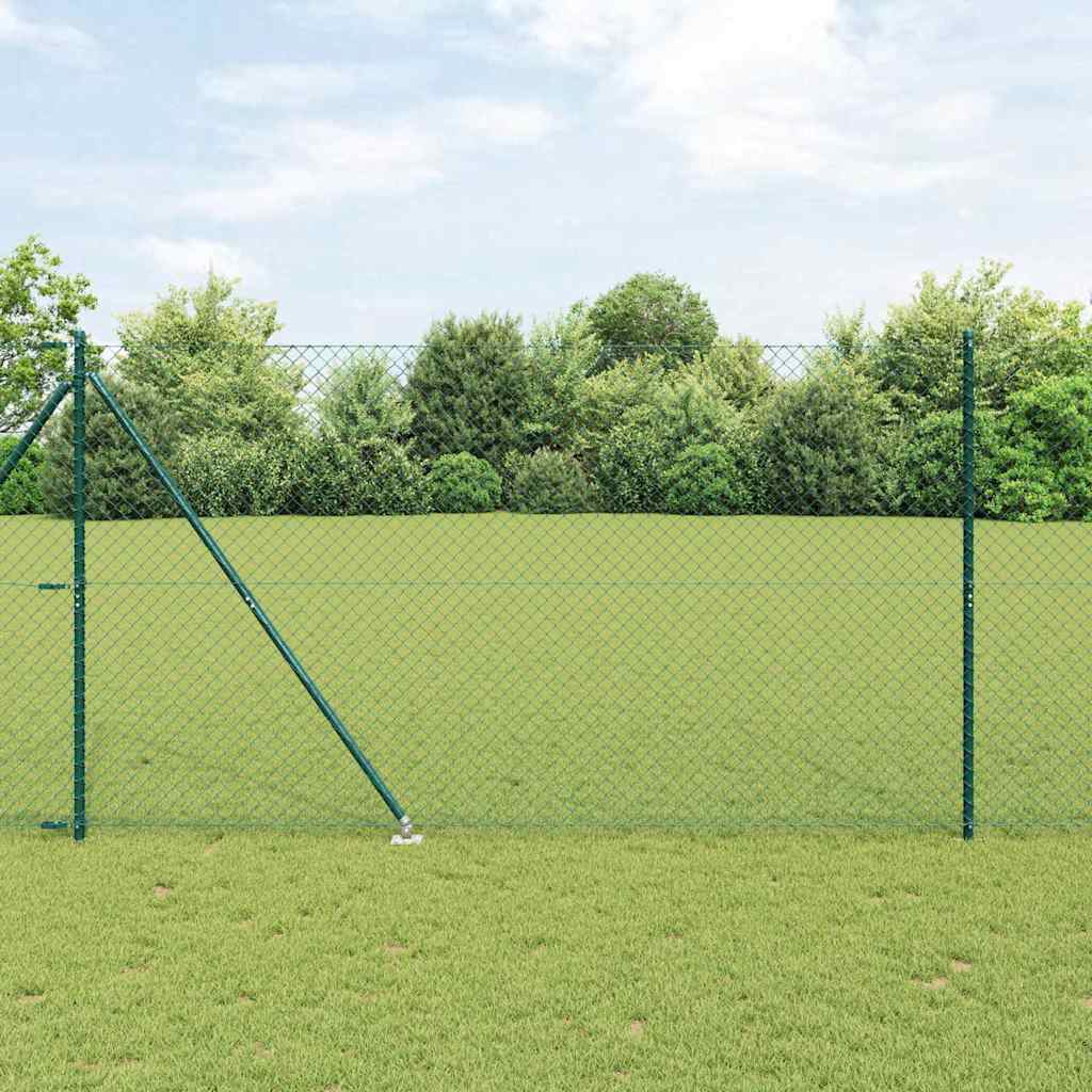 Outdoor Kettenglied-Zaun Erdfixierung 10 x 0,4 m Grün Netz