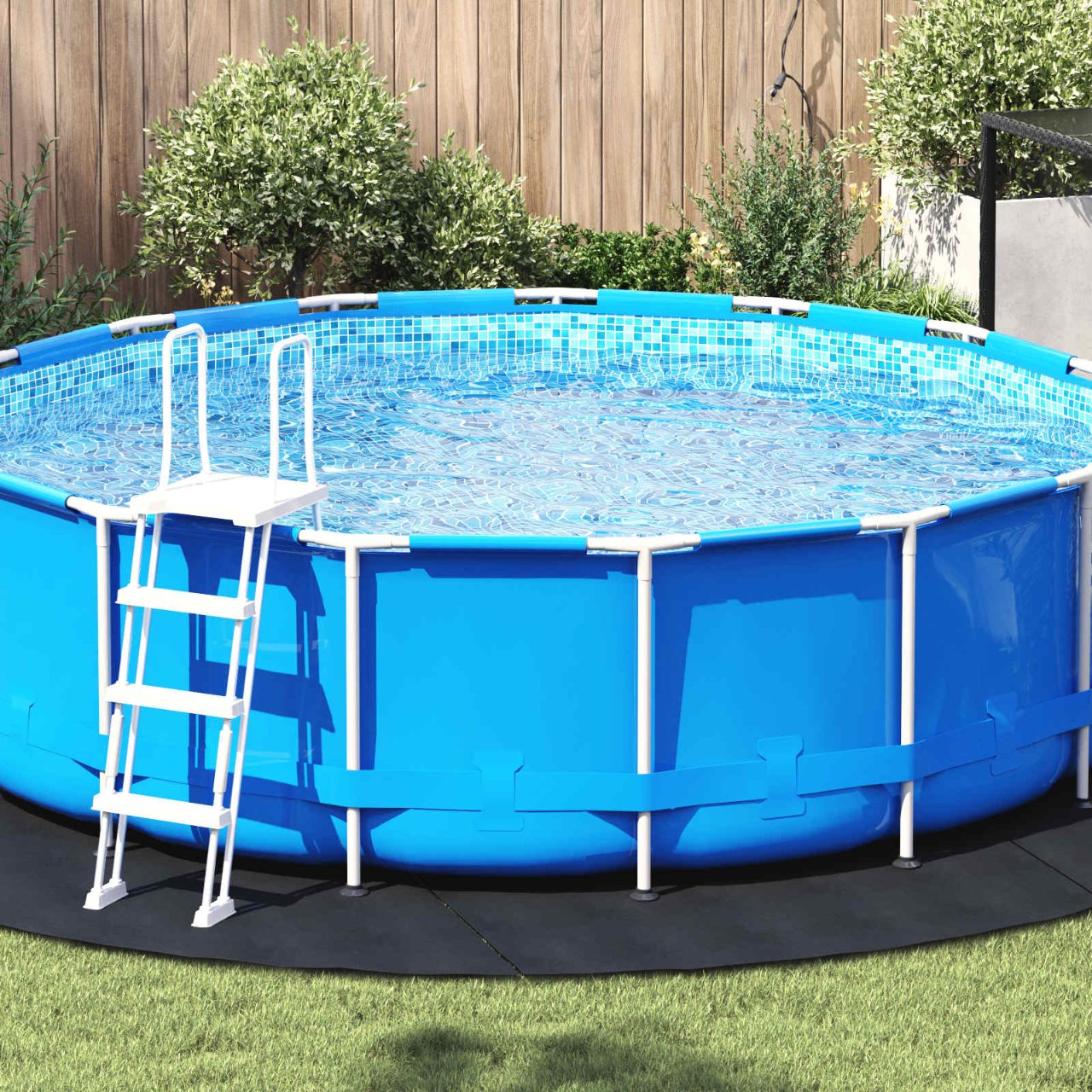 Bodenfolie für Pools Schwarz Ø 244 cm Vliesstoff