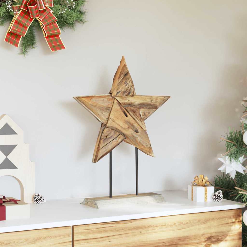 Weihnachtsstern Braun 31 x 15 x 46 cm Massivholz Teak