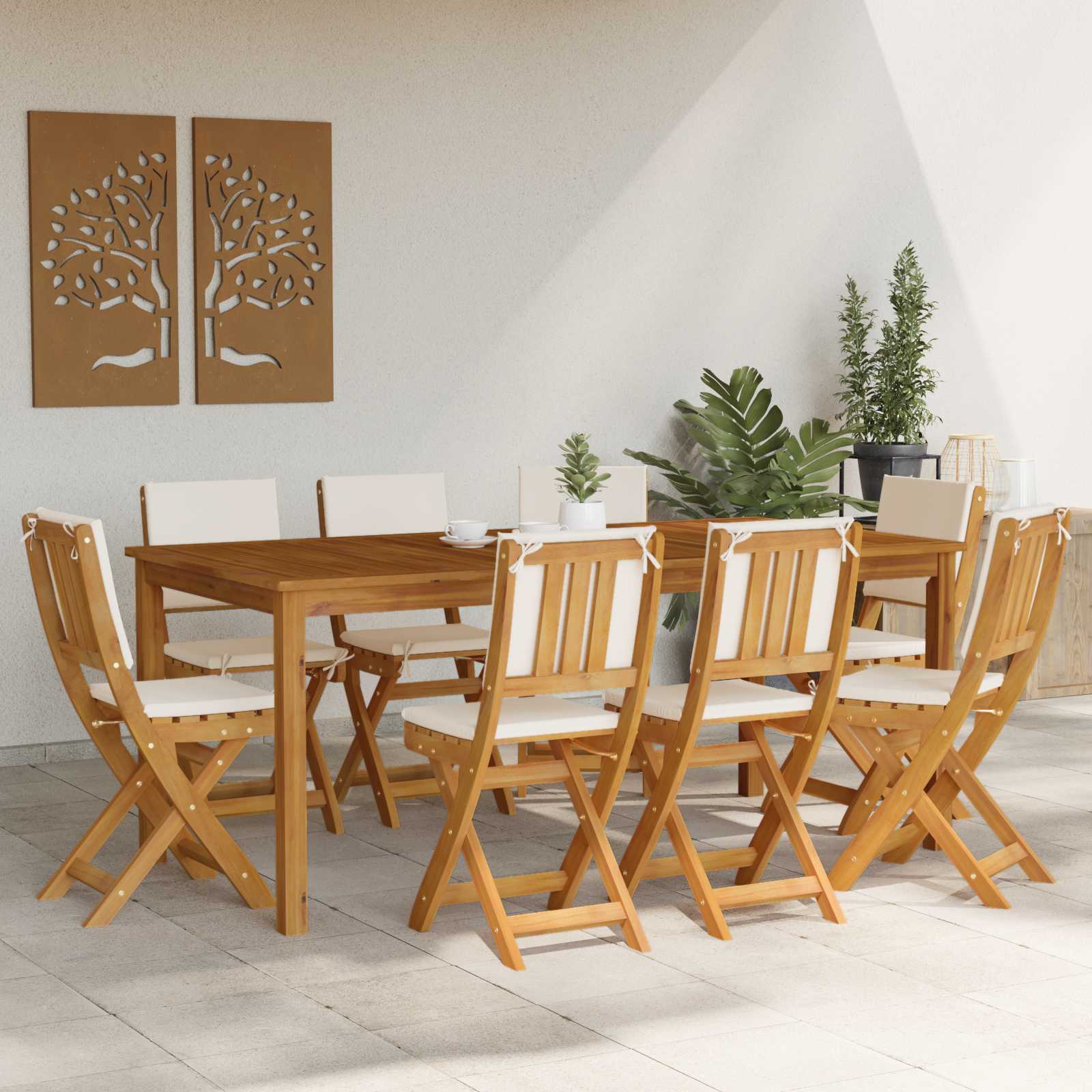 Außen Bistro-Stühle 6 pcs Natur Massivholz Akazie