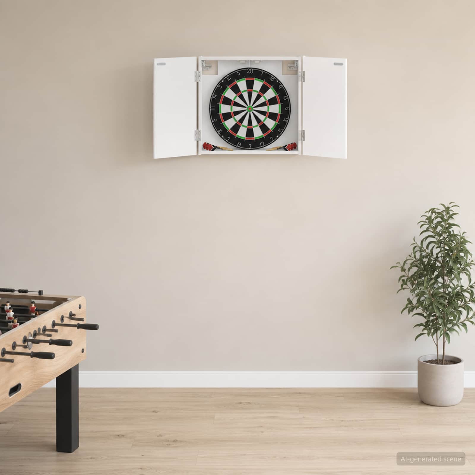 Dartboard Schrank Weiß 56 x 12 x 53,5 cm Holzwerkstoff