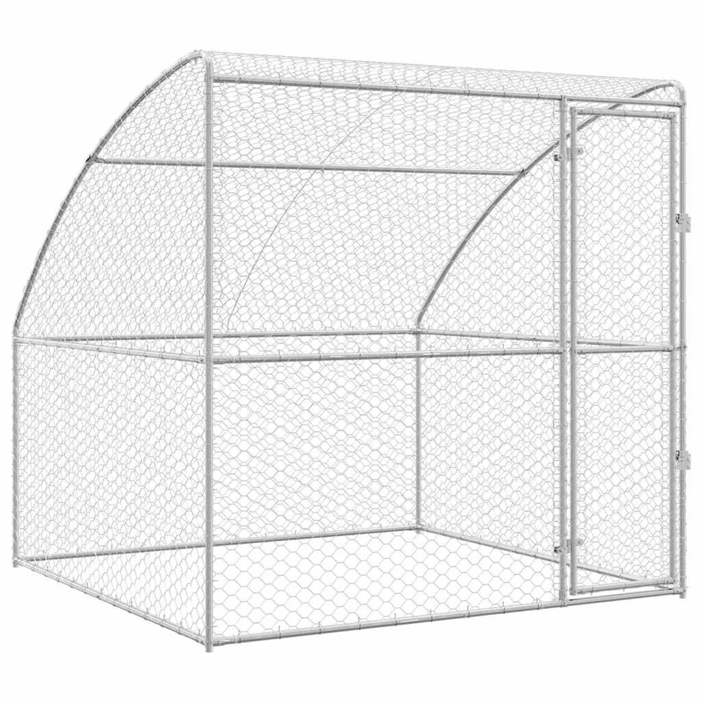 Hundekäfig 2 pcs Silber 4 x 2 x 2 m Verzinkter Stahl