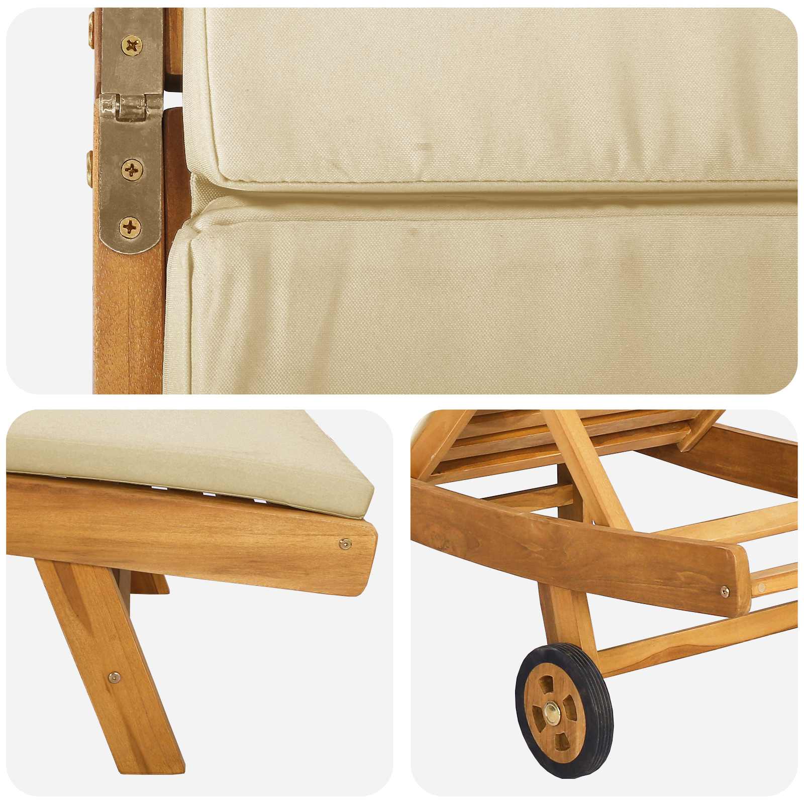 Sonnenliege Braun Massivholz Teak