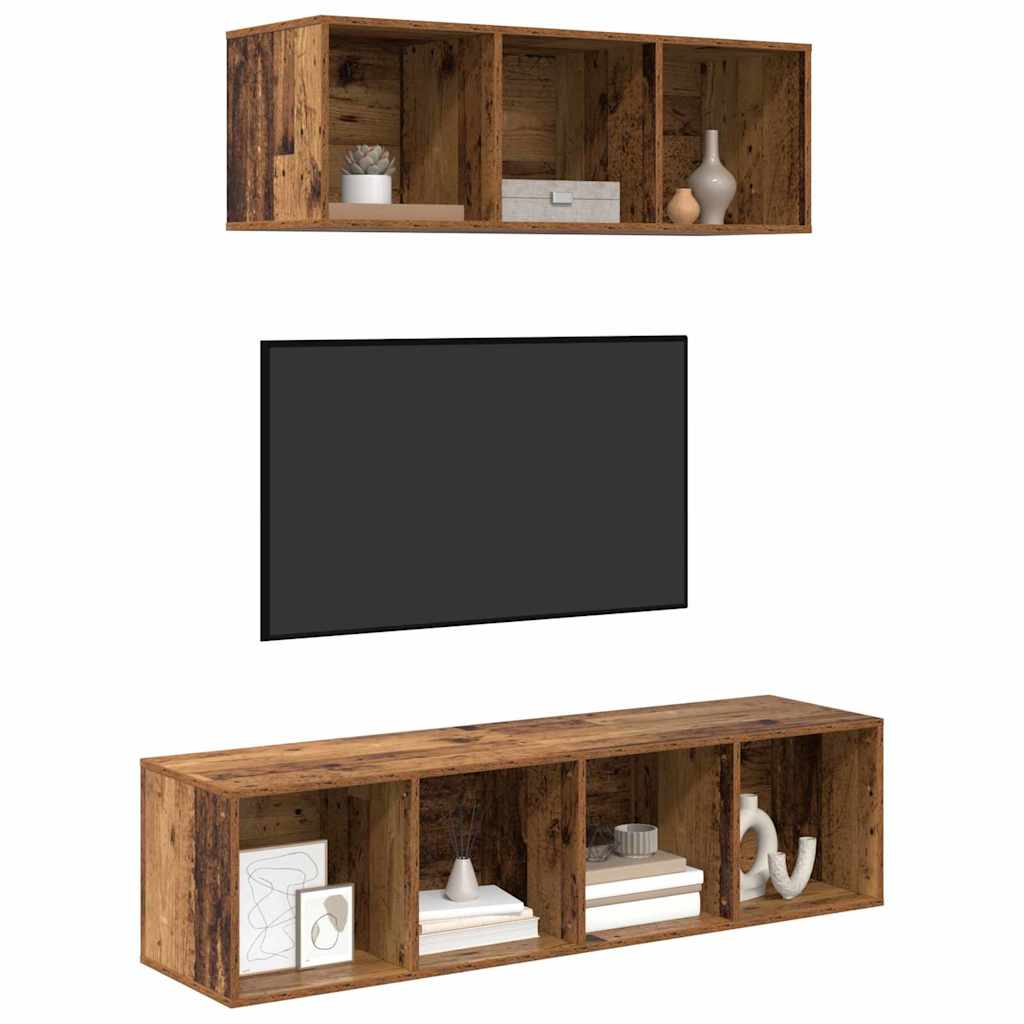 2-tlg. TV-Schrank-Set Weiß Holzwerkstoff