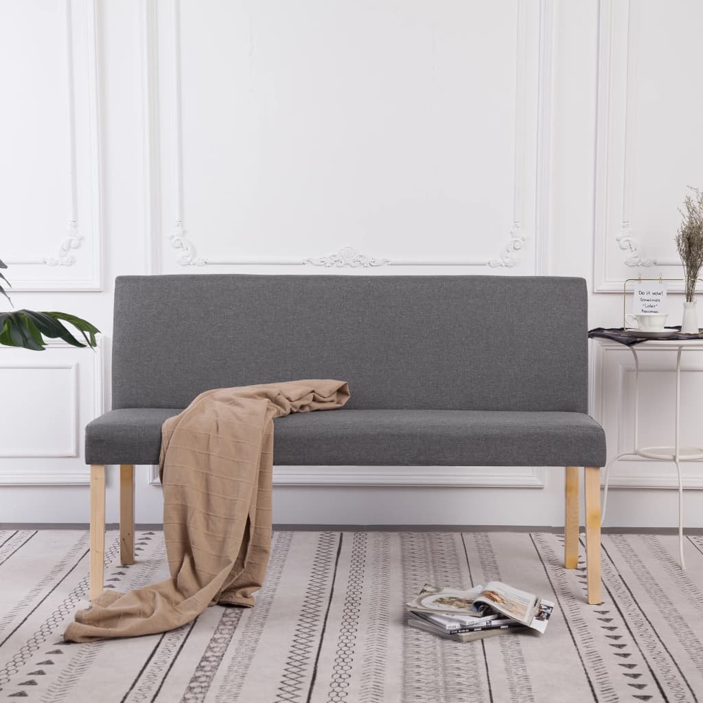 Sitzbank 139,5 cm Dunkelgrau Polyester