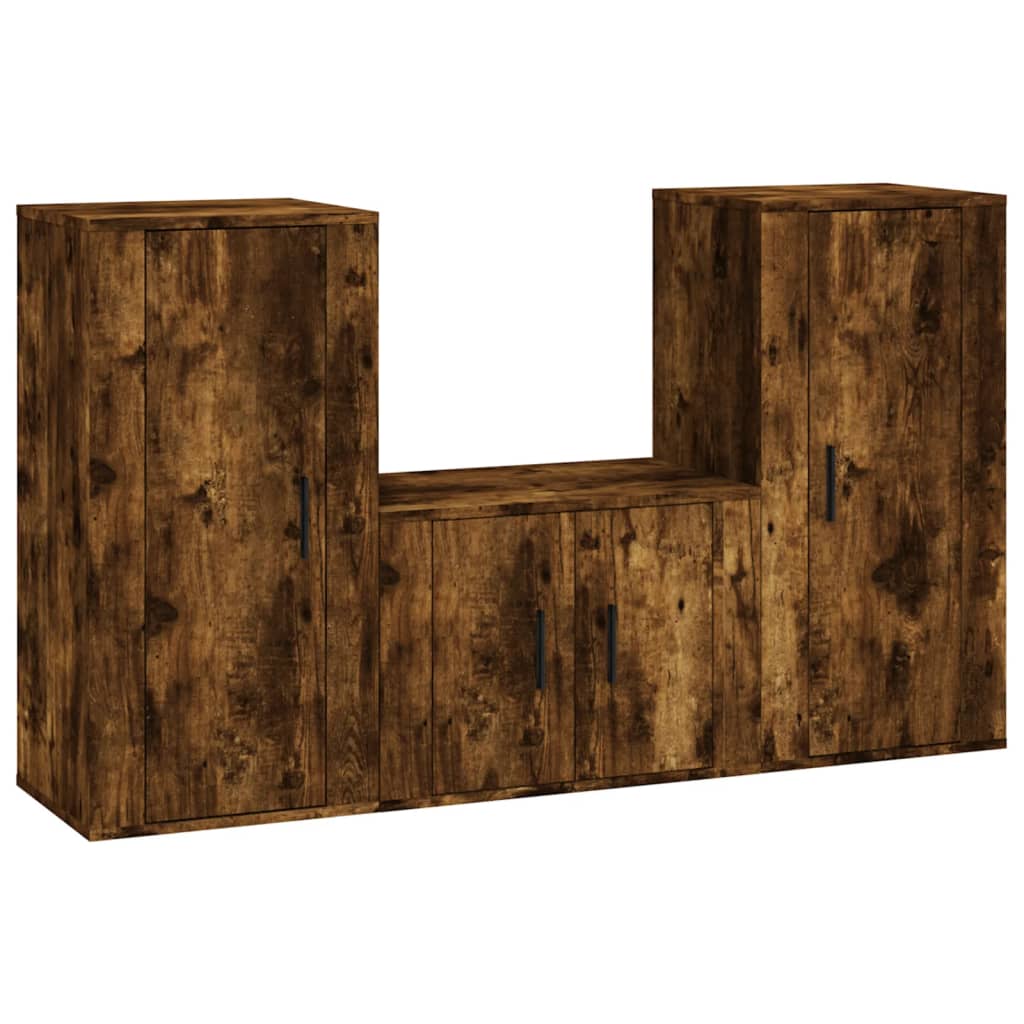 3-tlg. TV-Schrank-Set Weiß Holzwerkstoff