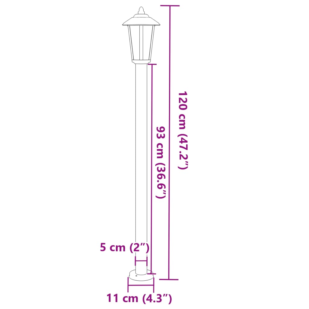 Wegeleuchte Silbern 80 cm Edelstahl