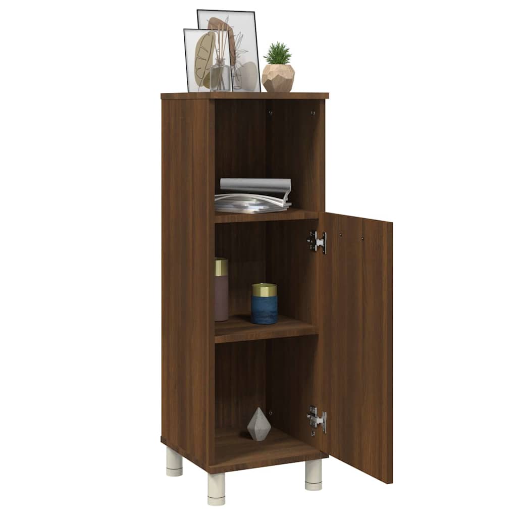 Badezimmerschrank Weiß 30x30x95 cm Holzwerkstoff