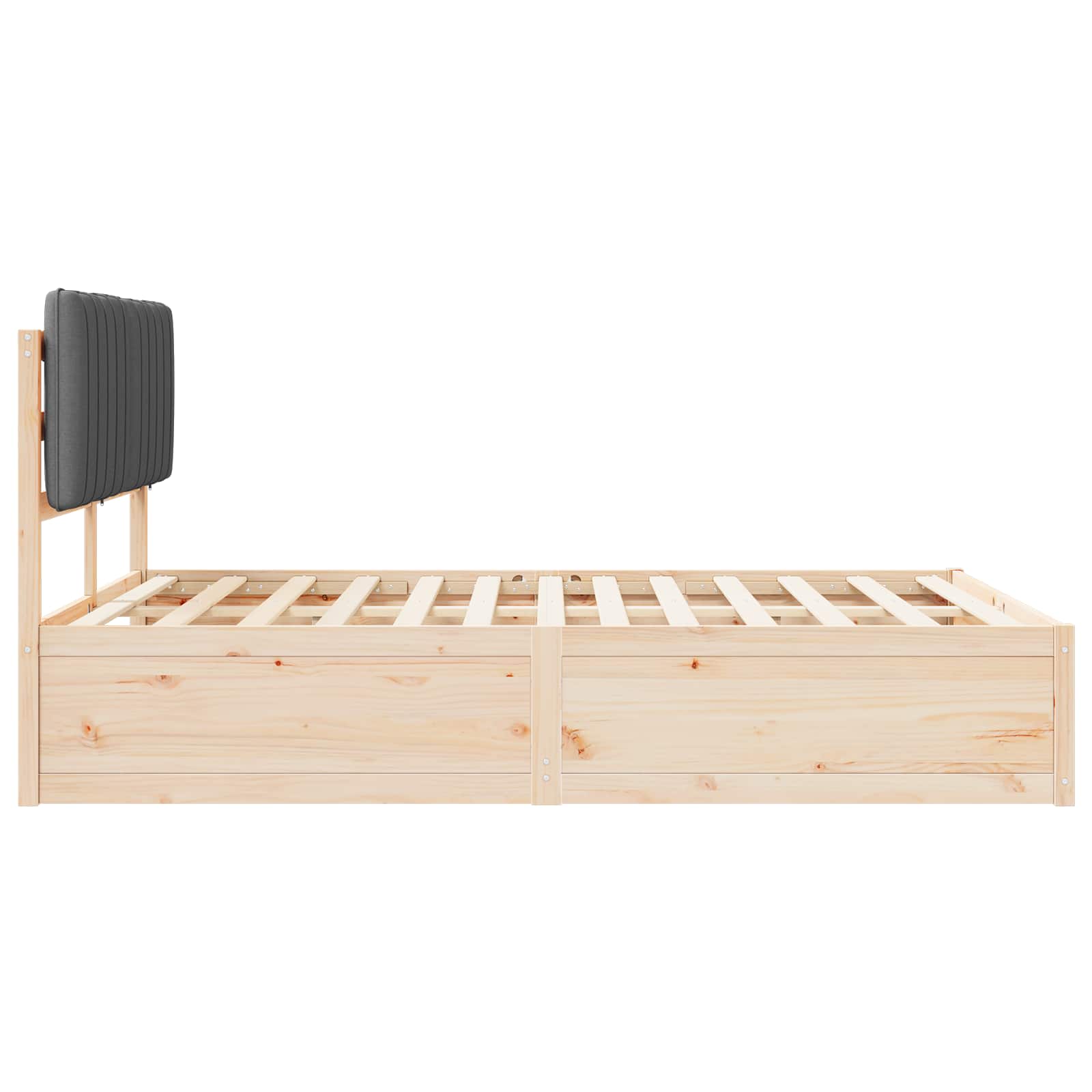 Bettgestell mit gepolstertem Kopfteil Hellgrau 200 x 200 cm