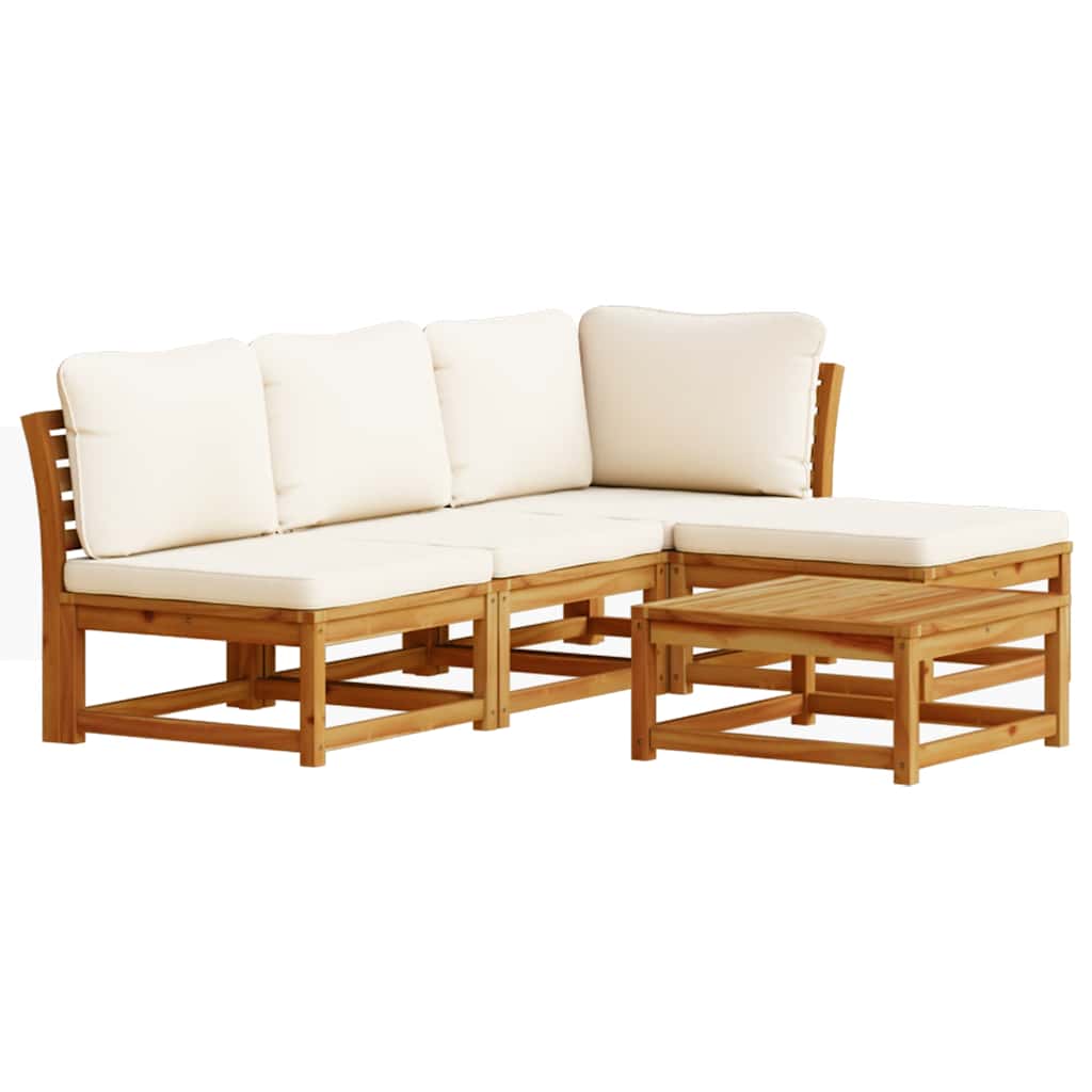 4-tlg. Garten-Lounge-Set mit Kissen Massivholz Akazie