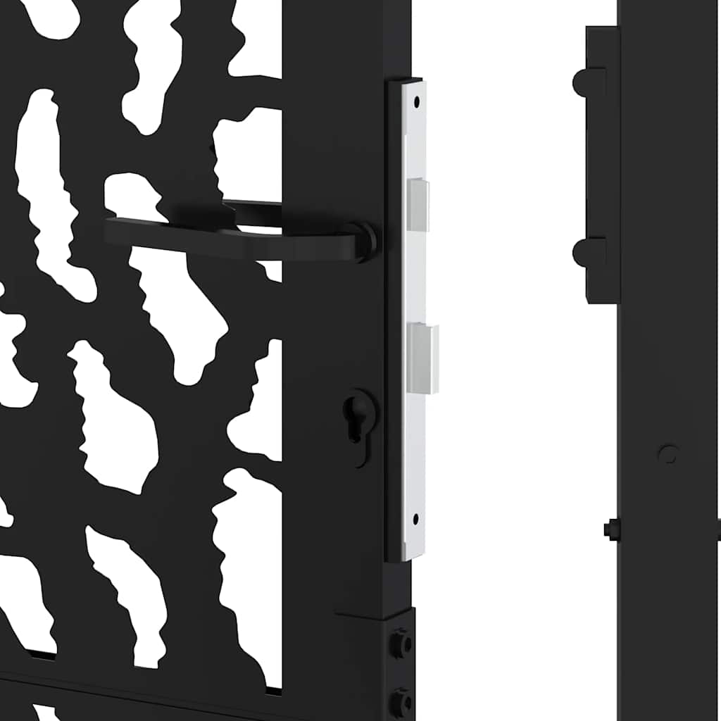 Gartentor Schwarz 100x100 cm Stahl Lichtdesign