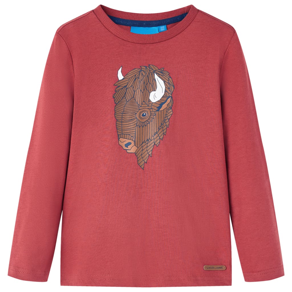 Kinder-Langarmshirt Dunkelrot 140