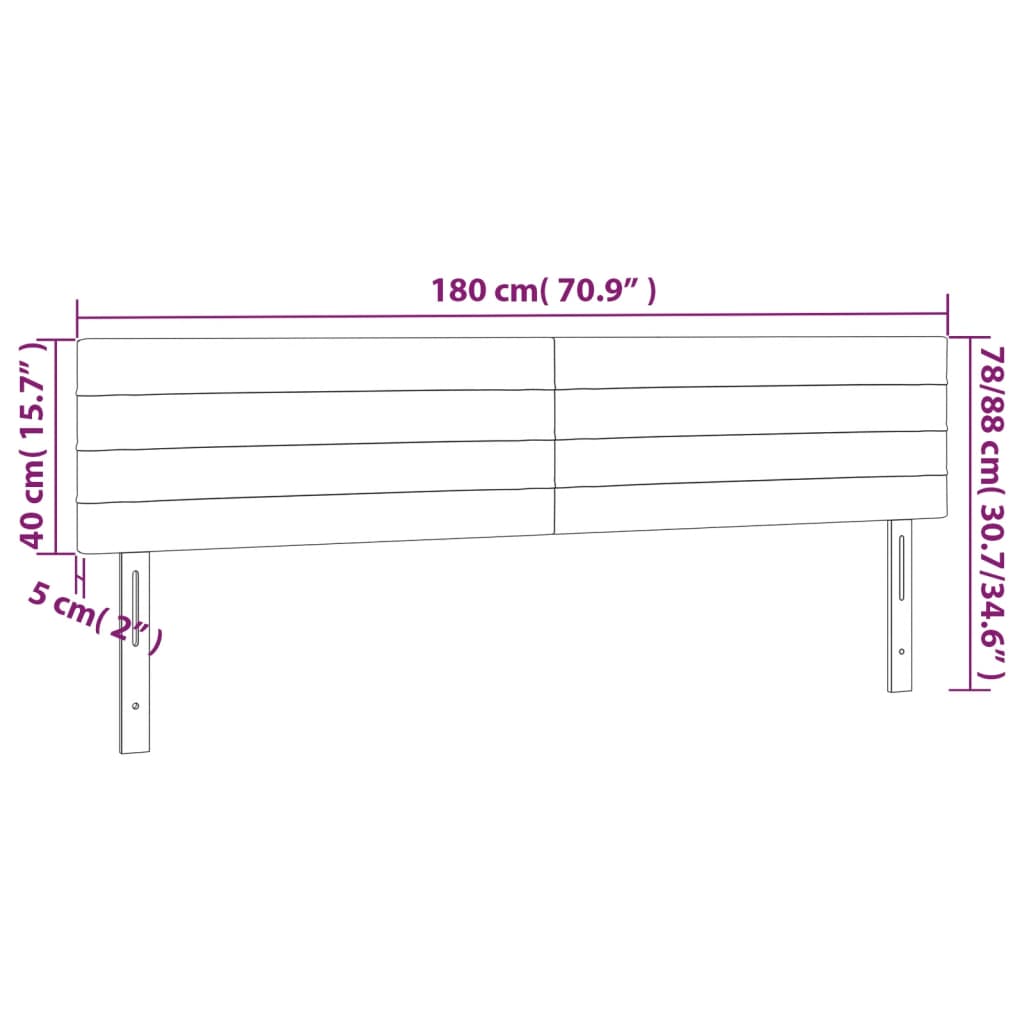Kopfteil Hellgrau 80x5x118/128 cm Samt