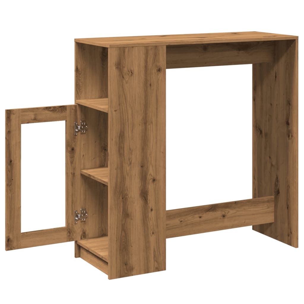 Bartisch Schwarz Eichen-Optik 101 x 40 x 103,5 cm Holzwerkstoff